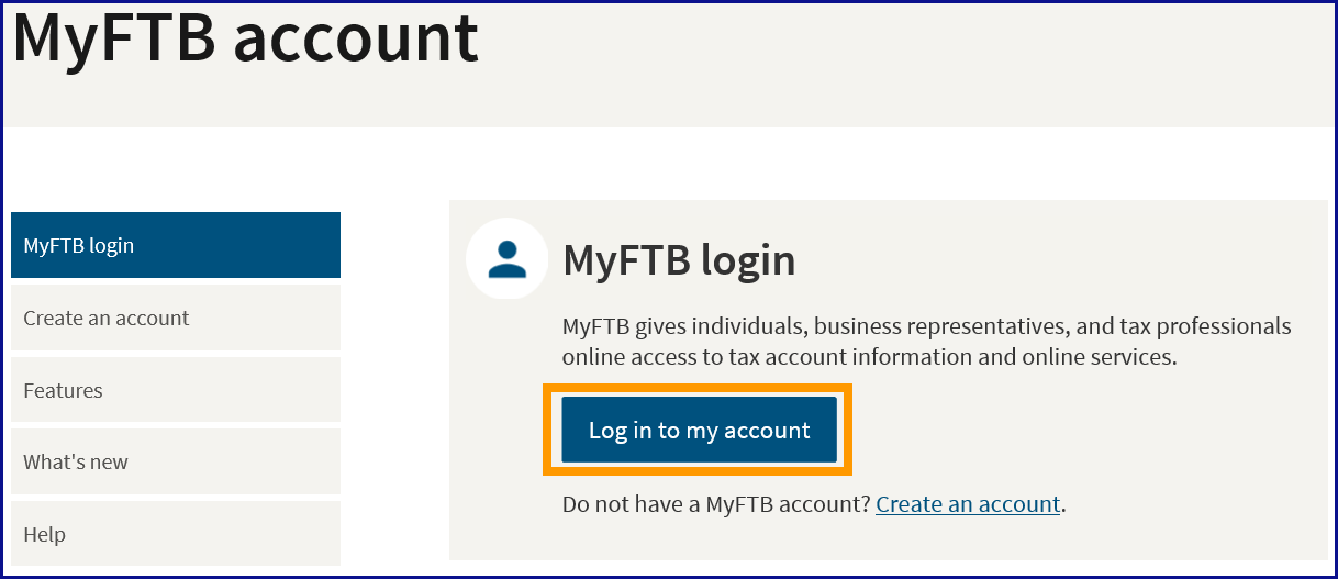 log in to my account